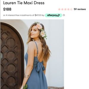 Show Me Your MuMu Lauren Tie Maxi Dress - Slate Blue